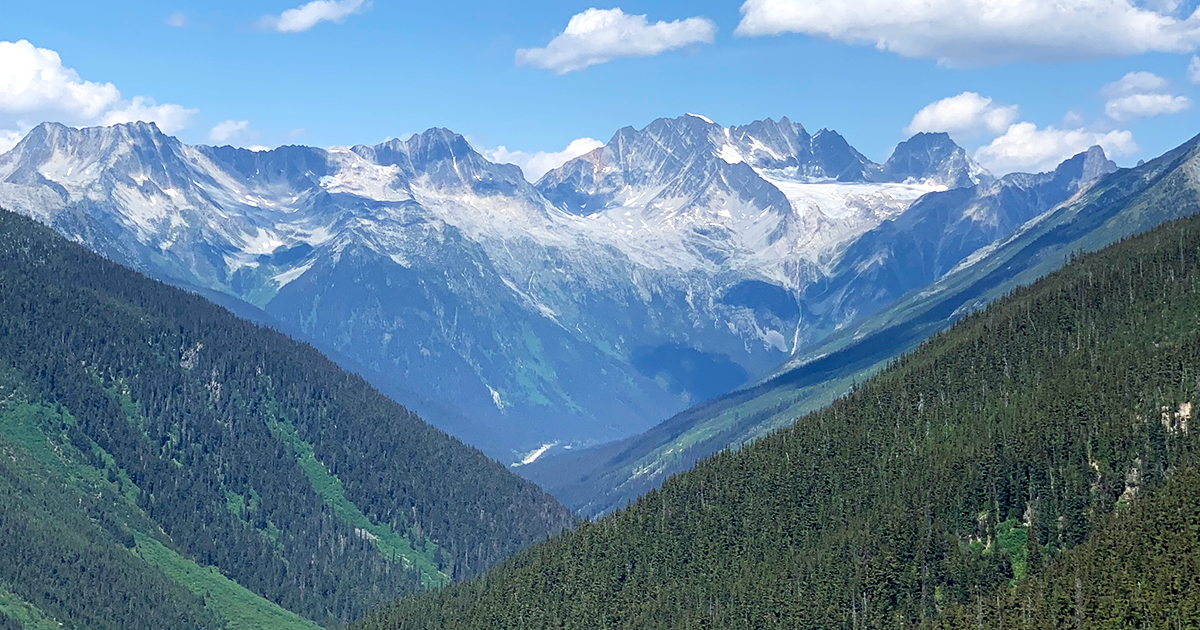 Looking down at Asulkan Valley in Glacier National Park from halfway up the hiking trail!