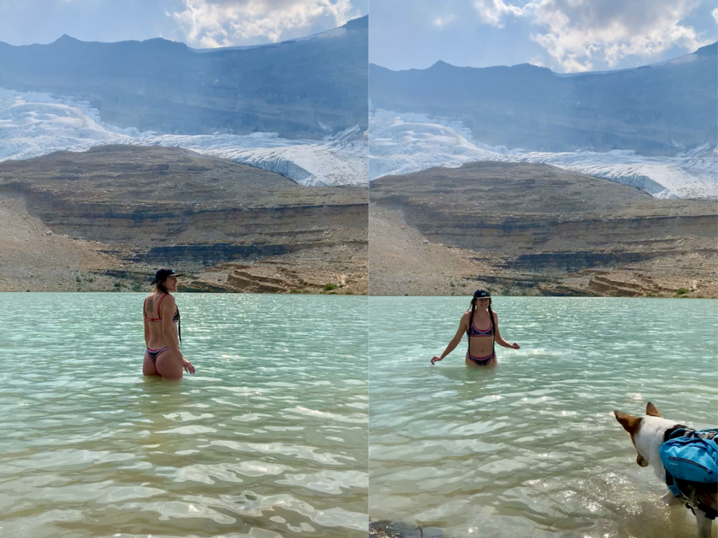 Swimming in a tarn along The Iceline Trail in Yoho National Park